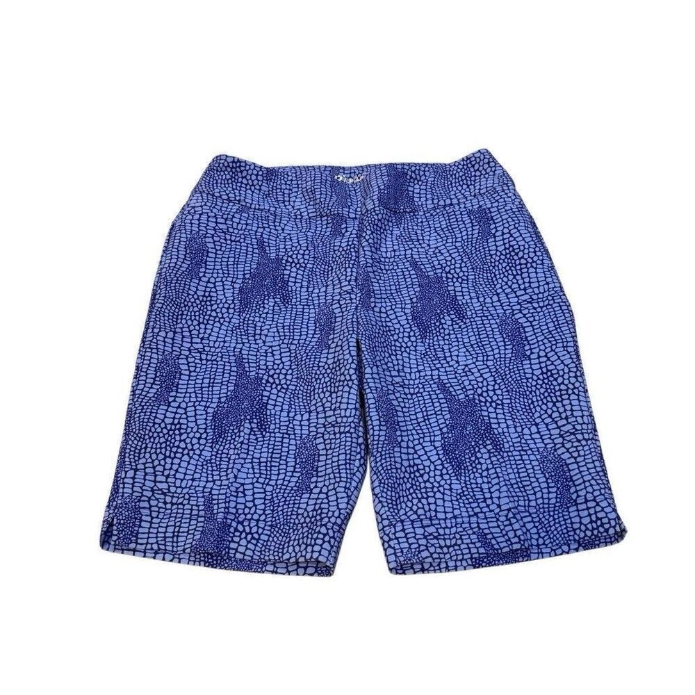 IBKUL GOLF Pascha Blue Pull On Stretch Tummy Control SHORTS Womens Size 8